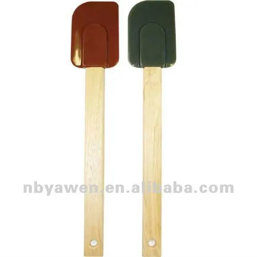 silicone spatula with wooden handle