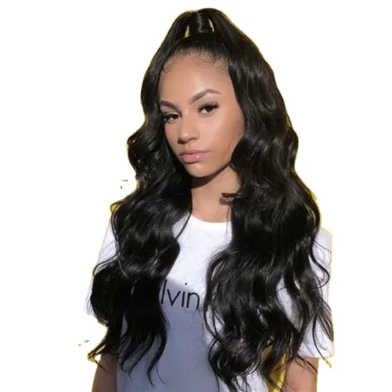 Wholesale human hair lace front body wave wigs vendors raw brazilian cuticle aligned virgin hair bundles human hair extension