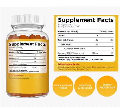 CoQ10 Gummies Coenzyme Q10 Vitamins gummies Coq10 100mg