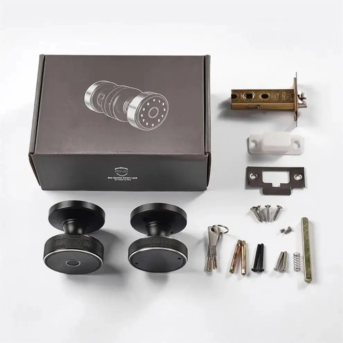 Интеллектуальная черная ручка отпечатков пальцев с отпечатками