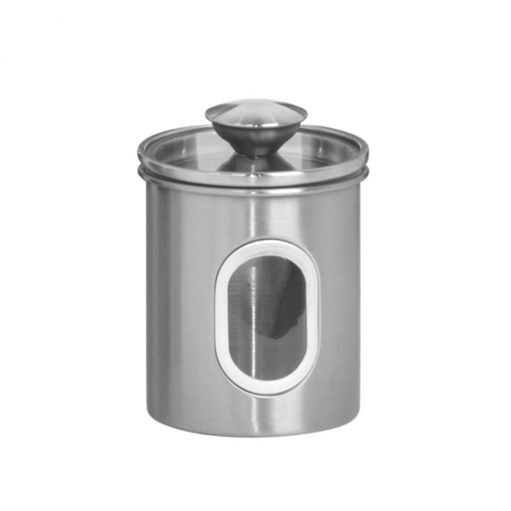 Stainless Steel Canister with Glass Lid
