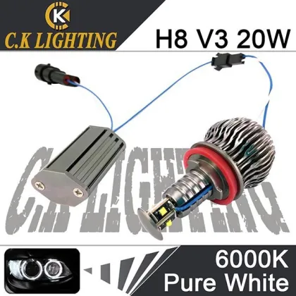With cree h8 led angel eye for e60