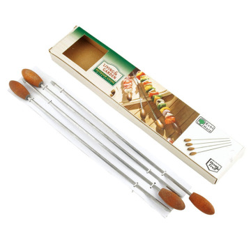 Adorable set de 4 brochettes avec manche en bois