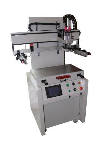 Flat screen printing machine with T-Groove table