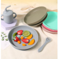 Placă rotundă de aspirație din silicon anti-alunecare pentru copii mici