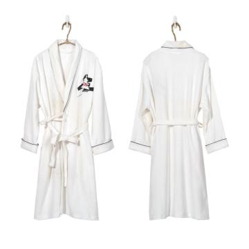 100% Cotton Cut Pile Bathroom Sleepwear With Piping And Sleepwear