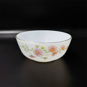 Home Use Elegant Floral Glass Soup Bowl