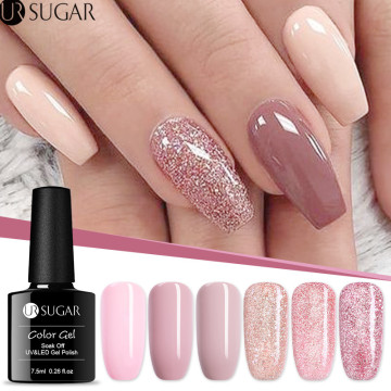 UR SUGAR 7.5ml Rose Gold Glitter UV Gel Nail Polish Sequins Soak Off UV Gel Varnish Nude Color Nail Gel Polish Nail Art varnish