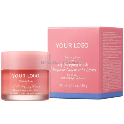 Vegan Collagen Lip Mask: Strawberry Moisturizing Gel Pink Lip Sleeping Mask