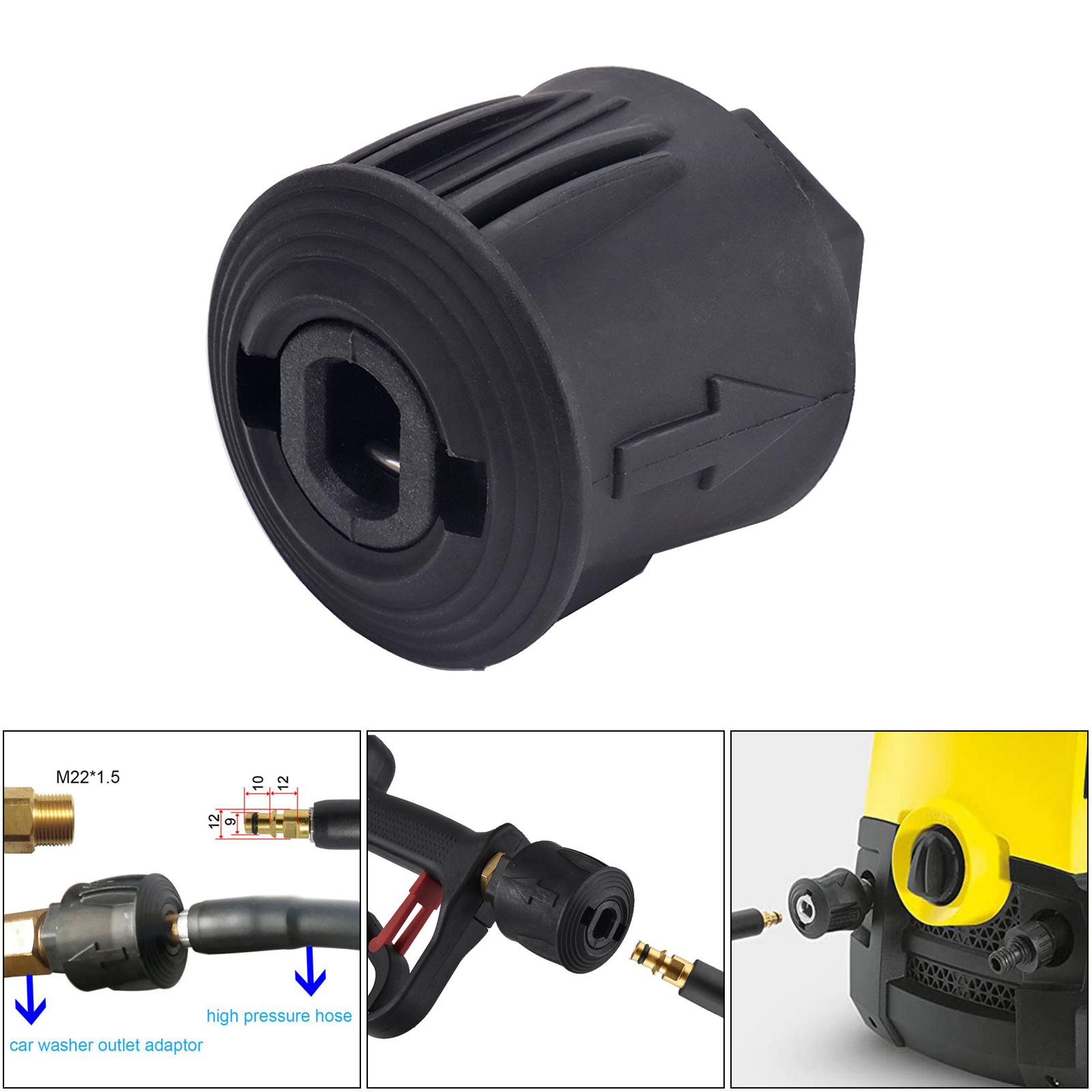 Conector de mangueira de arruela de pressão M22 Power Power Plug Adapts Conversor para mangueira de arruela de alta pressão