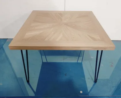 Old Elm Solid Wooden Table with Metal Frame