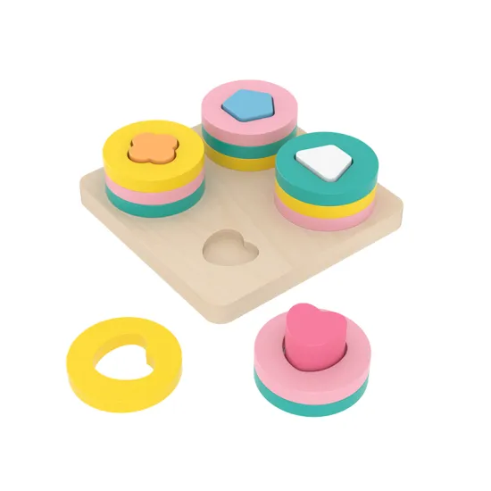 Montessori Wooden Stacking Toy: A Brain Training Tool for Shape and Color Recognition