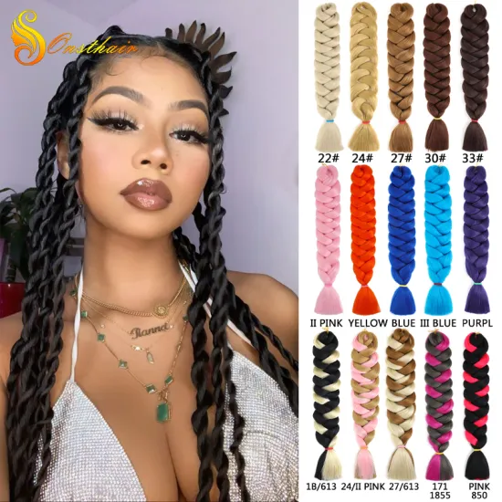 Crochet Braiding hair 41 inch Jumbo Extensions Synthetic Braid Hair Extensions For Women Ombre Two Tone Color colored hair wicks