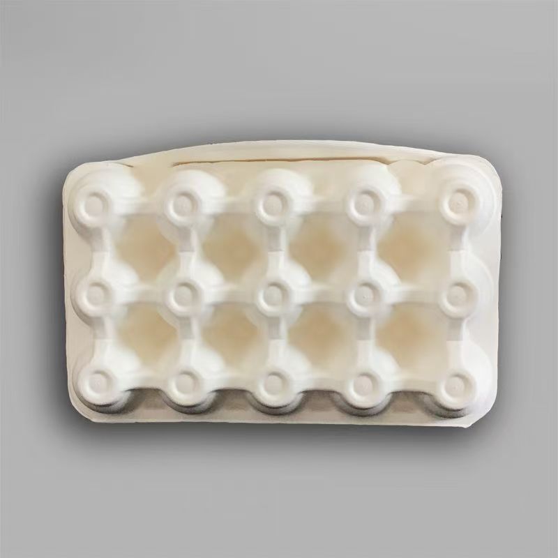 White wet-pressed egg carton
