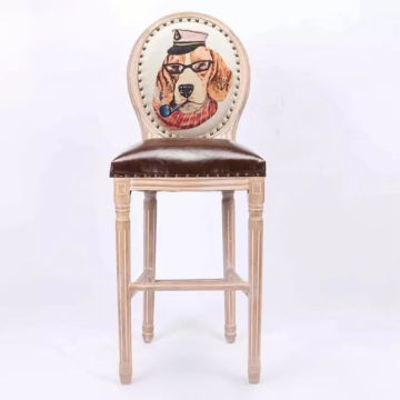 Vintage Style Solid Wood Bar Chair Stools