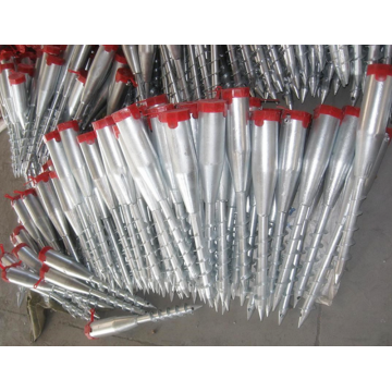 Zinc Coated Spiral Blade and ground screw anchor