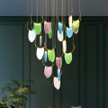 LEDER Colorful Beaded White Chandeliers