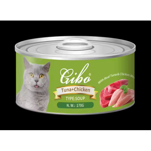 Alimentos enlatados de gatos orgânicos com nutrientes essenciais