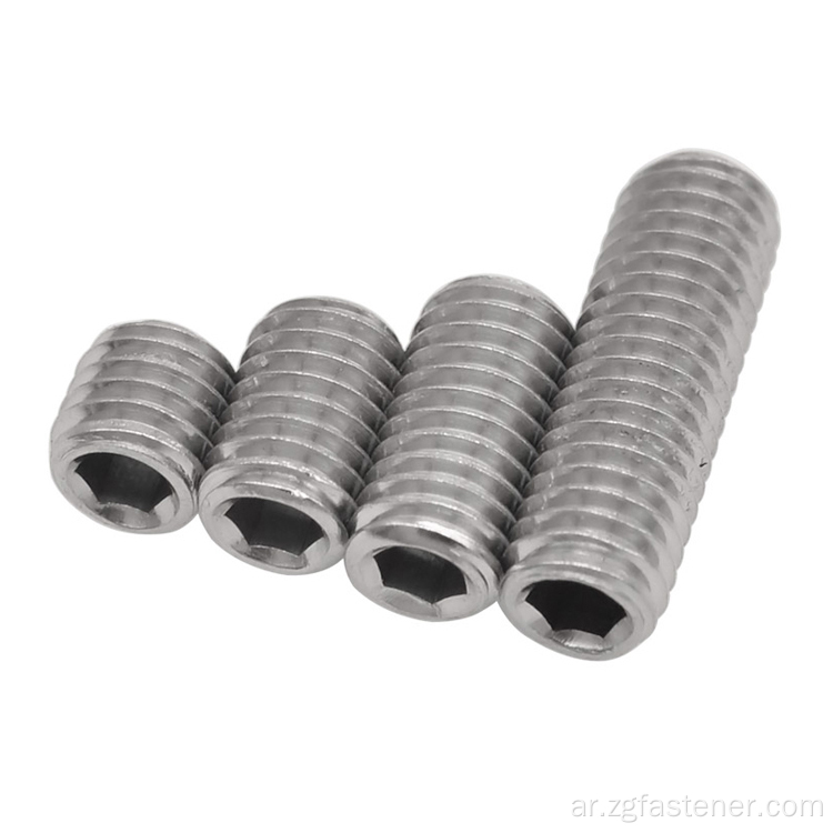 الفولاذ المقاوم للصدأ DIN913 DIN914 DIN915 DIN916 HEX Socket رأس المسمار المسمار مع نقطة مخروط