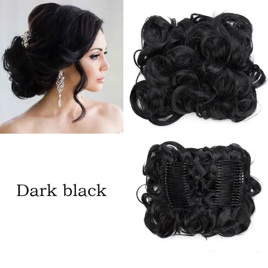 MYZYR Factory Wholesale  Messy Curly Dish Hair Bun Extension afro chignon Easy Stretch hair Combs Clip in Ponytail