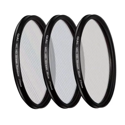 Blue Gold Chromatic Streak Lens Filter for Custom 37-82mm Cinema Camera