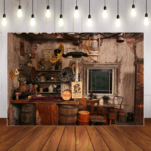 Mehofond Vintage Wild West Photography Background Retro Western Wooden House Wood Casks Cowboy Backdrop photocall Photo Studio