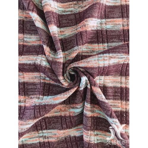 Slub Striped Rib Fabric Strick