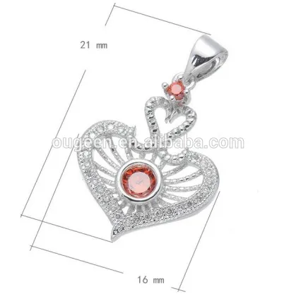 silver crystal heart jewelry 2015 italian jewellery