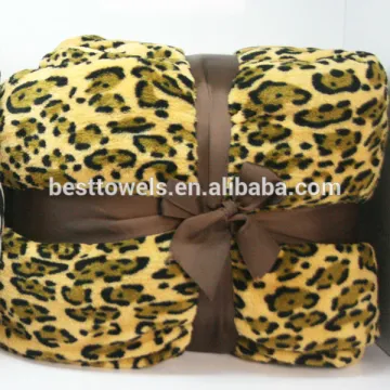 Leopard design coral fleece printed blanket
