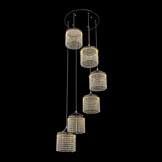 Luxury Crystal Villa Stair Decorative Modern Led Chandelier