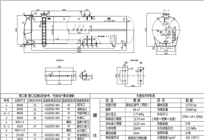 60cbm LPG Storage Tank