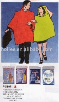 pe plastic rain poncho