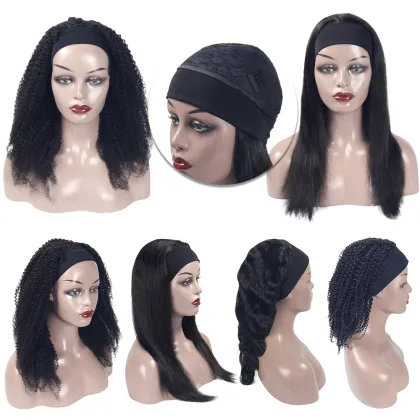 Kinky Straight Headband Human Wigs 100% Human Hair ,Easy Wear Wholesale Wigs,Remy Hair Wigs Headband Human Hair