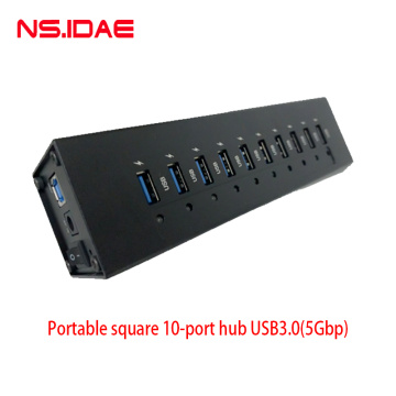 Portable desktop splitter 10 ports USB3.0 high power
