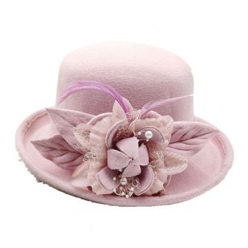 Wool Felt Fedora Flower Bucket Hat - New Fashion Wholesale for Women