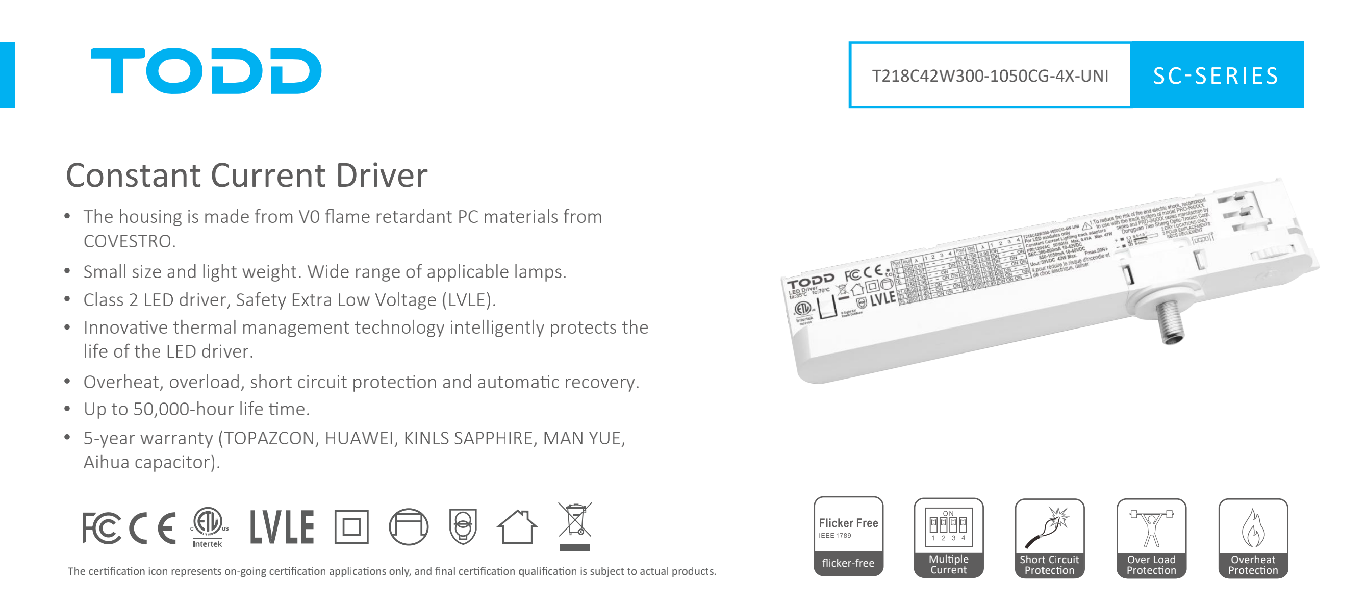 led driver T218C42W300-1050CG-4X-UNI