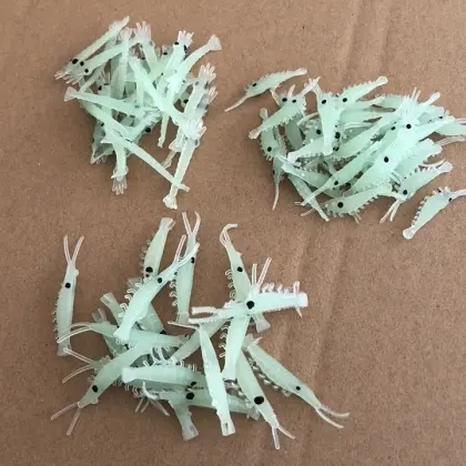 Glow-in-the-Dark Artificial Soft Shrimp Bait 40mm/0.25g for Ocean Boat Fishing