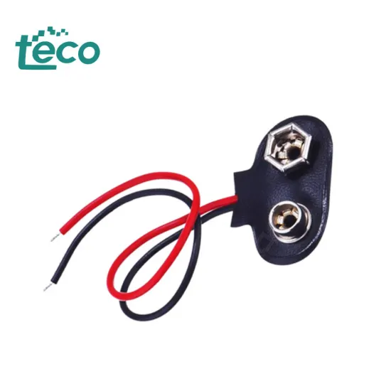 9V Battery Clamp Connector with Black and Red Wires: T-Type Hard Shell Buckle