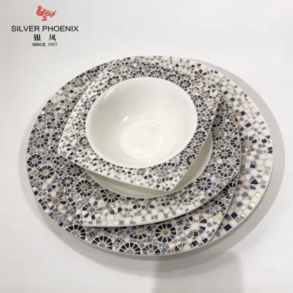 Sleek Textured Bone China Cafe Tableware