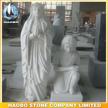 High quality white stone sculpture granite garden angle statues for sale