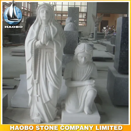 High quality white stone sculpture granite garden angle statues for sale