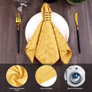 Toptan Özel Akşam Yemeği Peçeteleri - 12 PCS MOQ SATIN Basılı ve İşlemeli Masa Peçeteleri