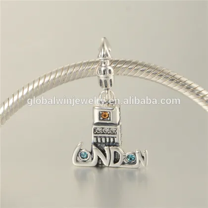 925 Sterling Silver Jewelry Big Ben Pendant London Bracelet Charms