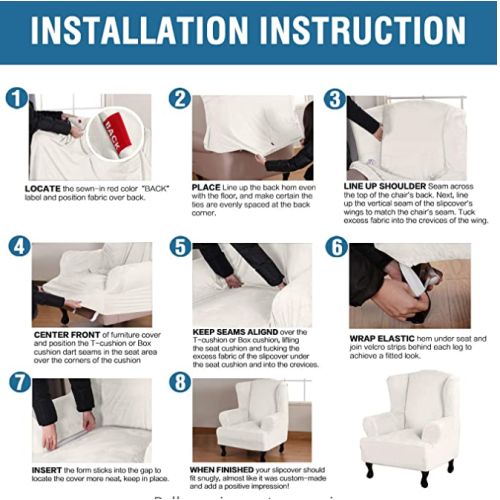 Premium Wing Chair Slipcover