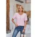 woman t shirt Casual Short Sleeve Button