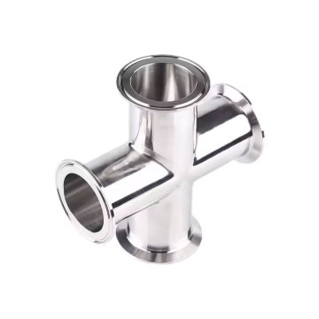 Sanitary grade welded four-way pipe fittings