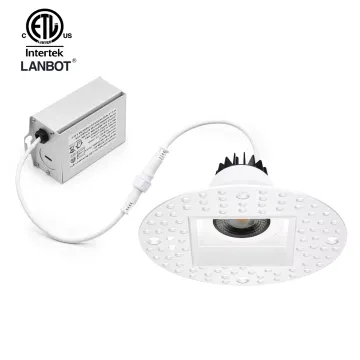 Modern White Attractive Round Trimless Square Cut-Out LED Lamps for Recessed Downlight in Gypsum Ceiling