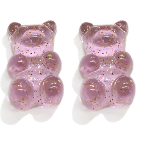 Best Selling Gummy Bear Glitter Flatback Bear Cabochon Earring Pendant Decoration Charms Cartoon Craft