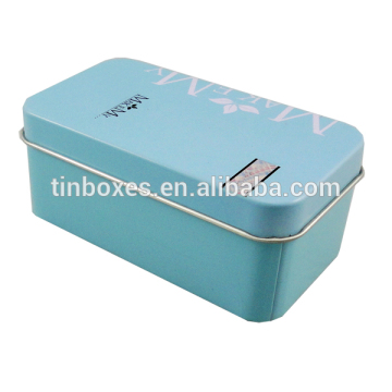 Custom printing plain metal rectangle tea box small storage tins