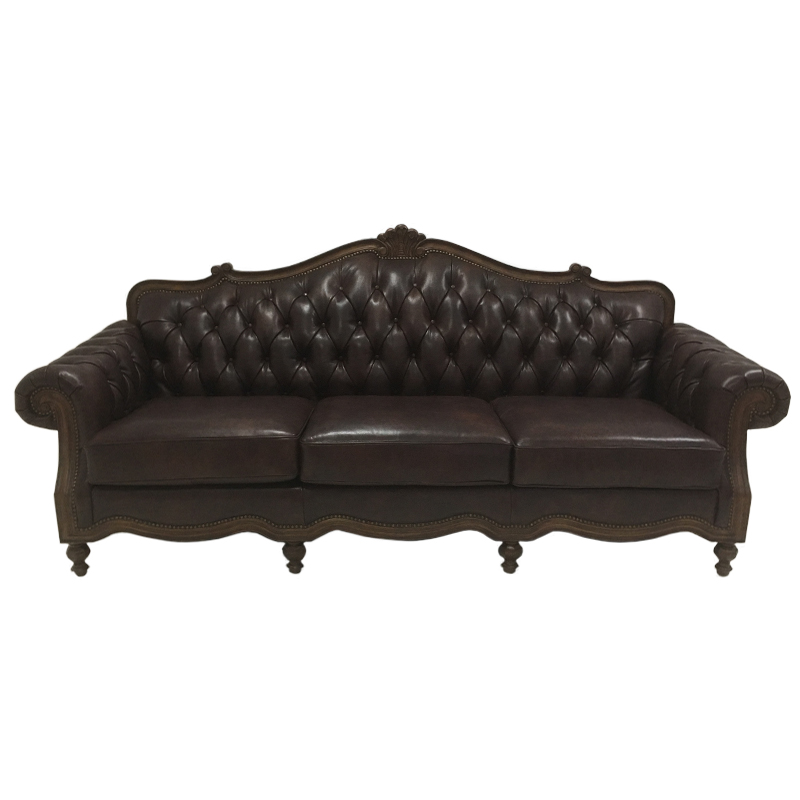 Vintage carved grand sofa for three people